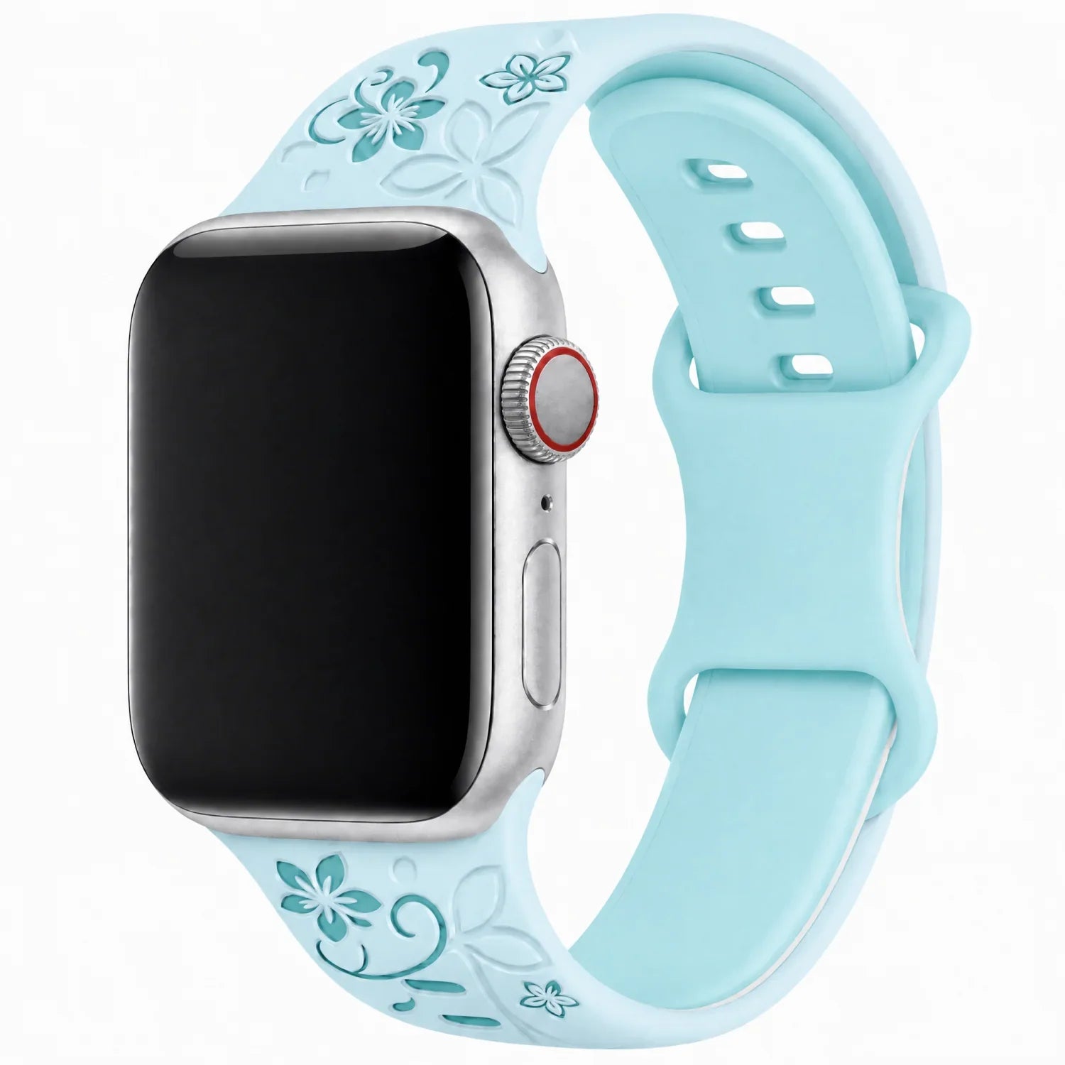 Apple Watch Livia Blumenprint Armband – Silikon – Hellblau