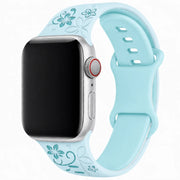 Apple Watch Livia Blumenprint Armband – Silikon – Hellblau