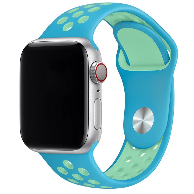 Apple Watch Armband – doppelt – Silikon – Chlorblaugrün schimmernd