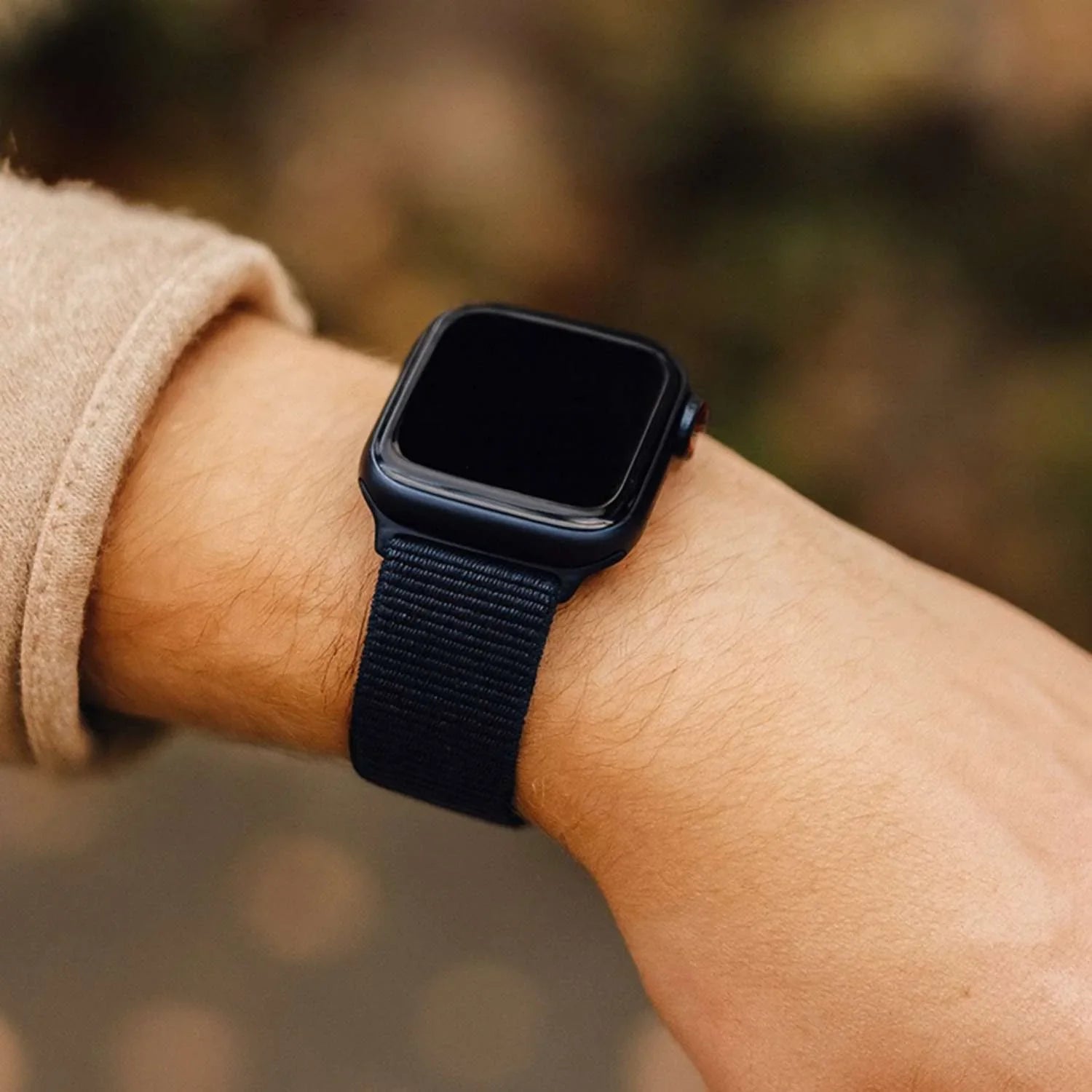 Apple Watch Armband Nexora – gewebt – Nylon – Mitternacht
