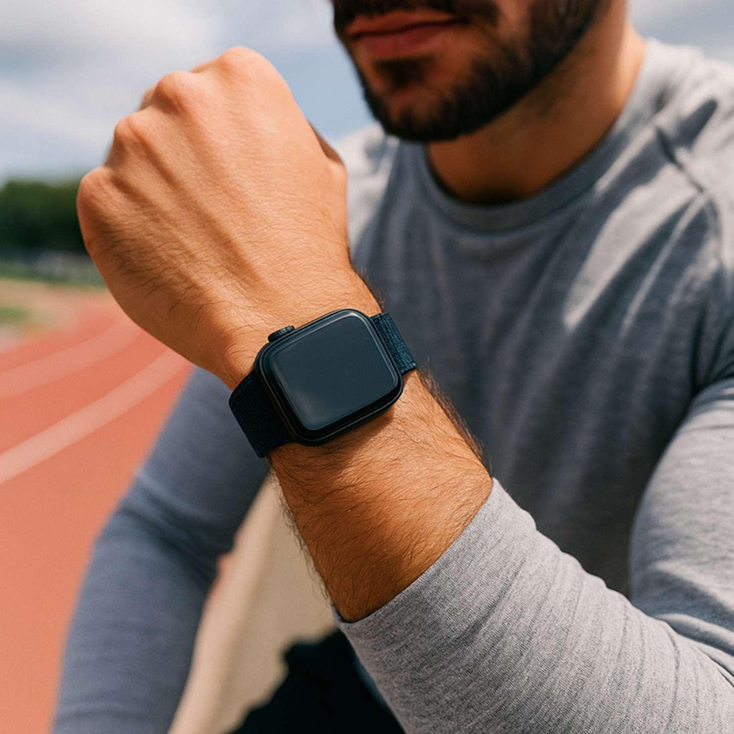 Apple Watch Armband Nexora – gewebt – Nylon – Mitternacht