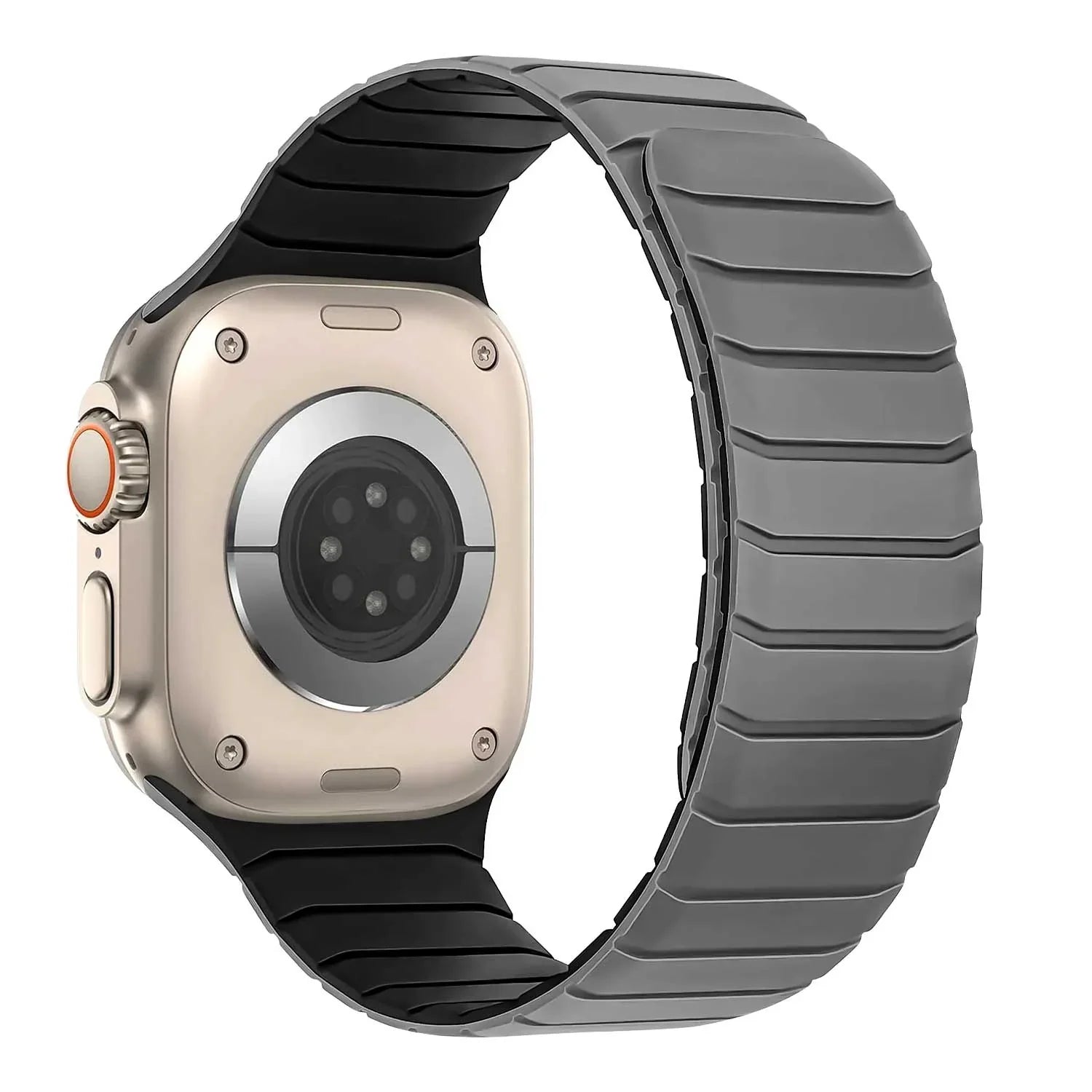 Apple Watch Armband Vetra - Silikon - Grau Schwarz