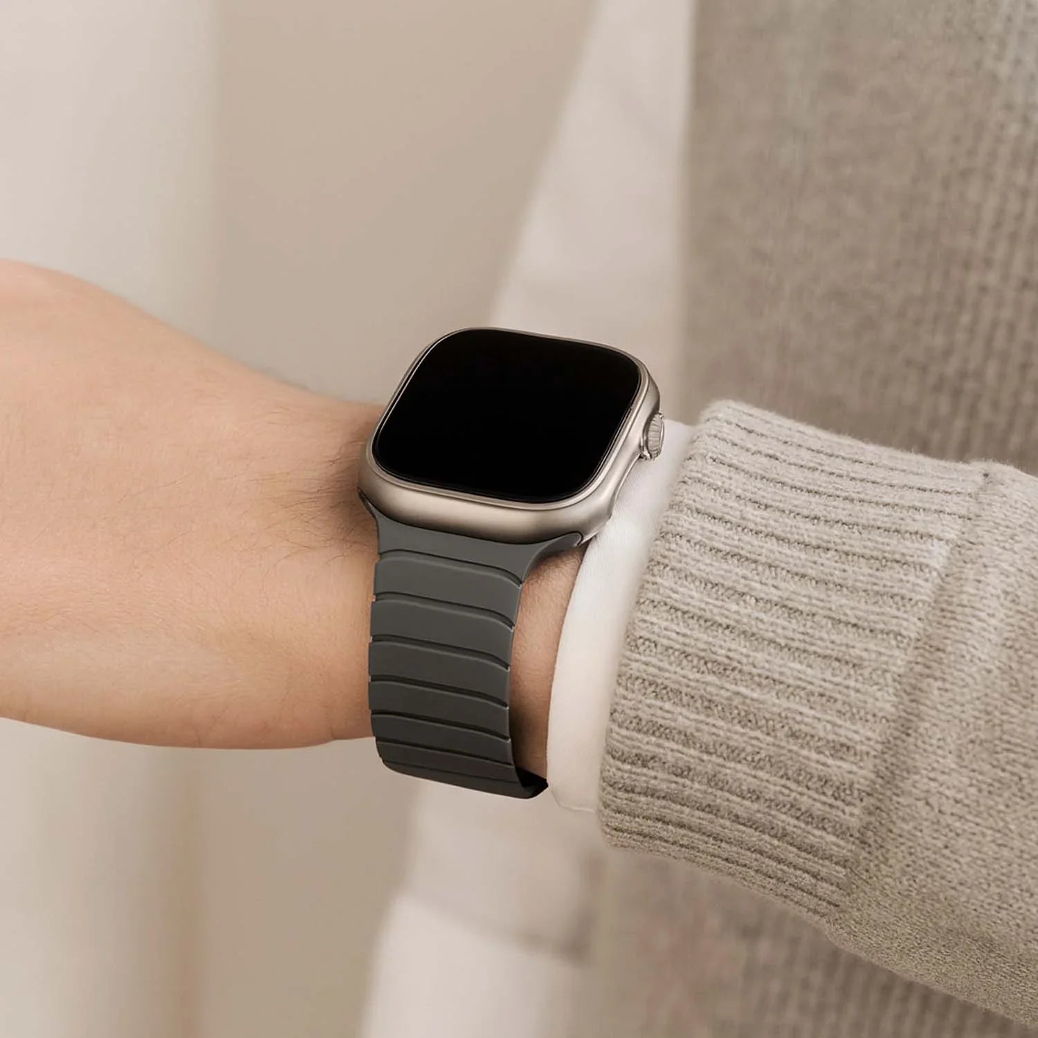 Apple Watch Armband Vetra - Silikon - Grau Schwarz