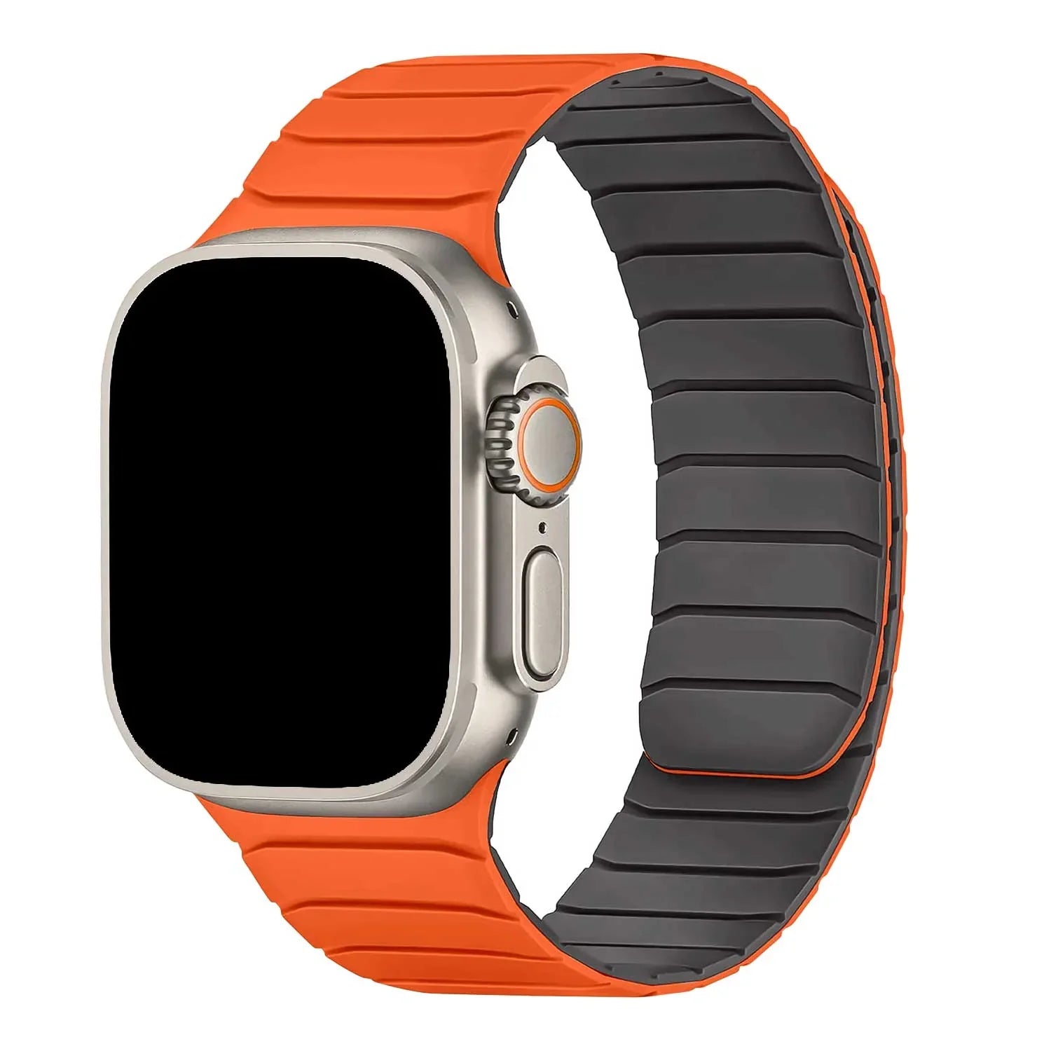 Apple Watch Armband Vetra - Silikon - Orange Grau