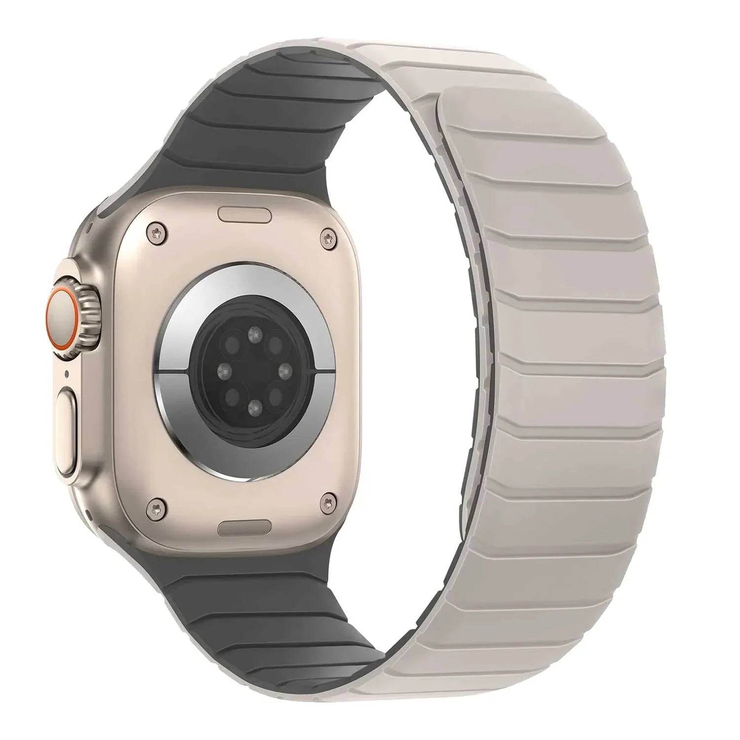 Apple Watch Armband Vetra – Silikon – Starlight Grau