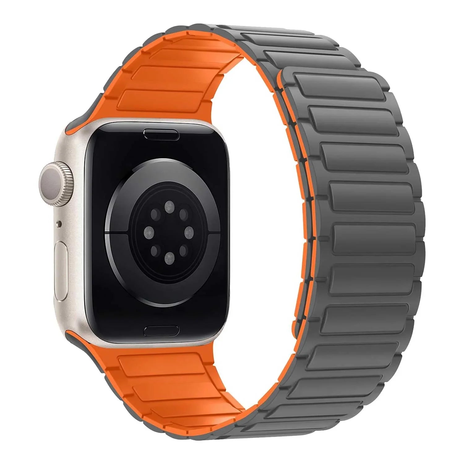 Apple Watch Armband Zyro - Silikon - Grau Orange