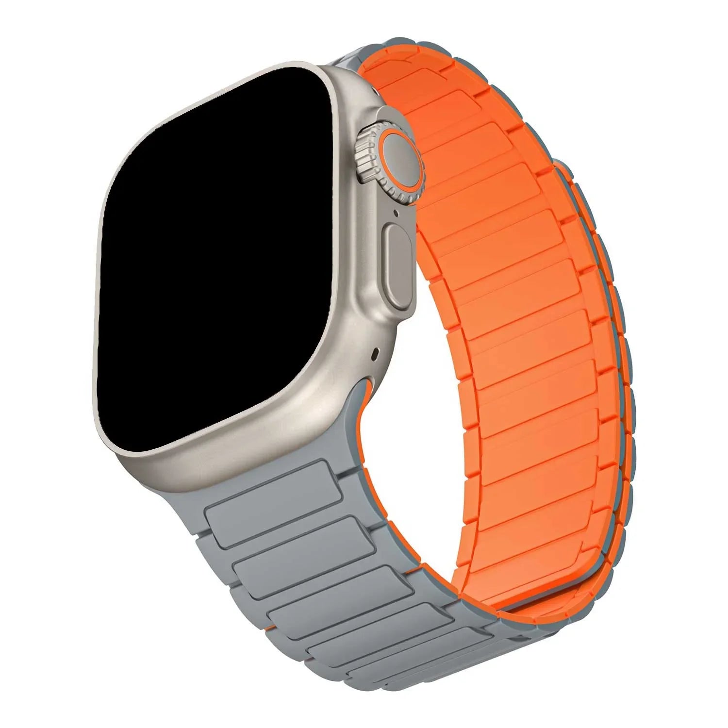 Apple Watch Armband Zyro - Silikon - Grau Orange