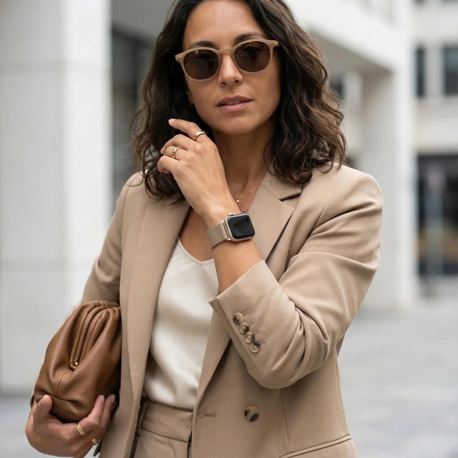 Apple Watch Armband Fiore – Milanese – Champagner