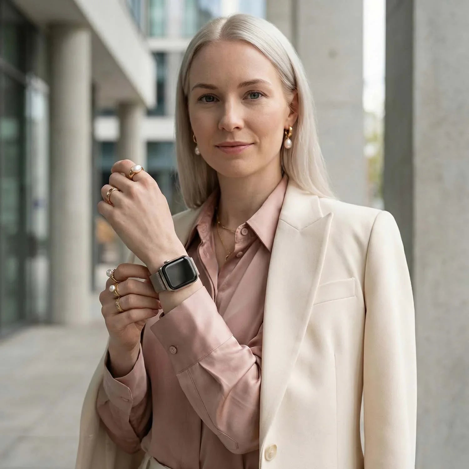 Apple Watch Armband Fiore – Milanaise – Natur