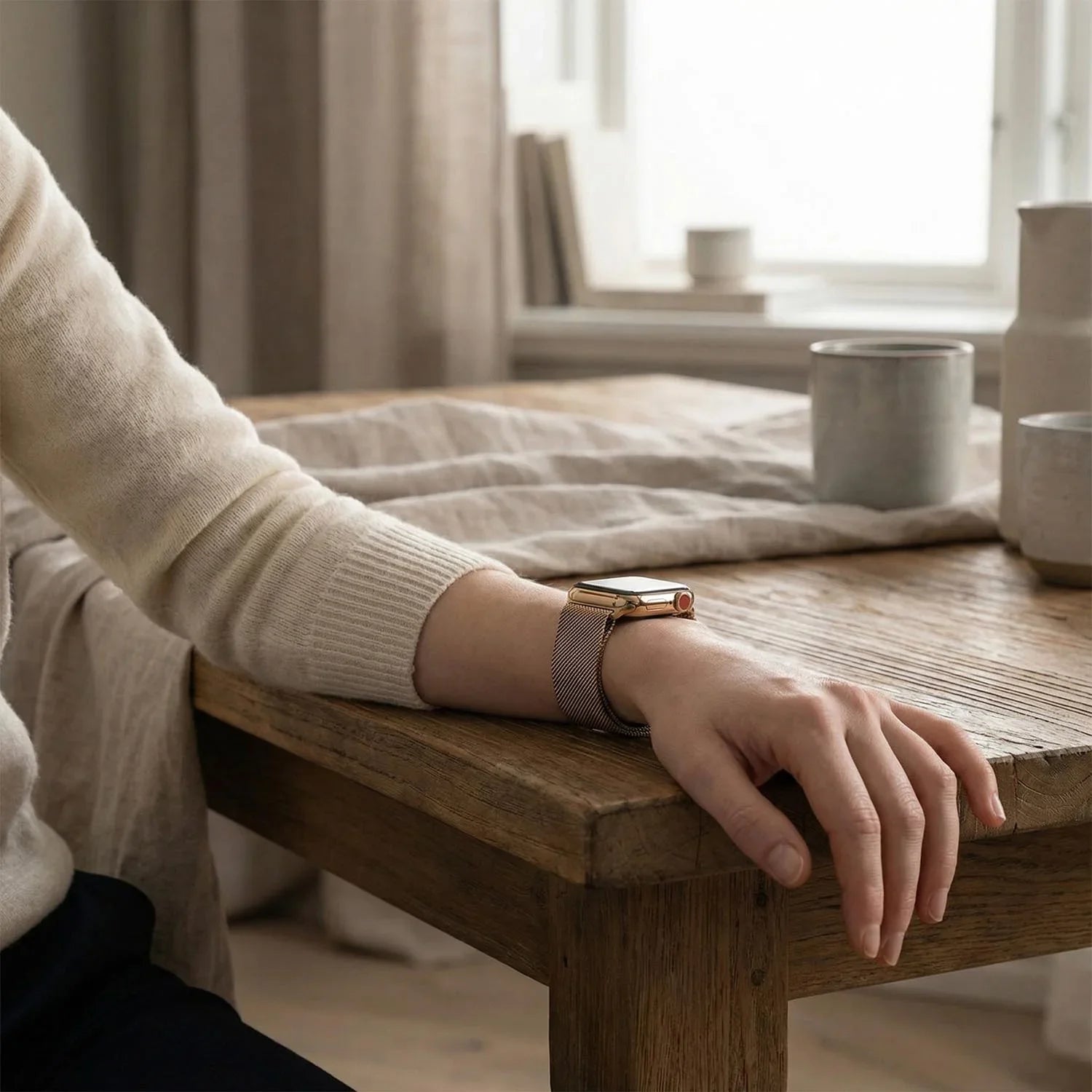 Apple Watch Armband Fiore – Milanese – Sternenlicht