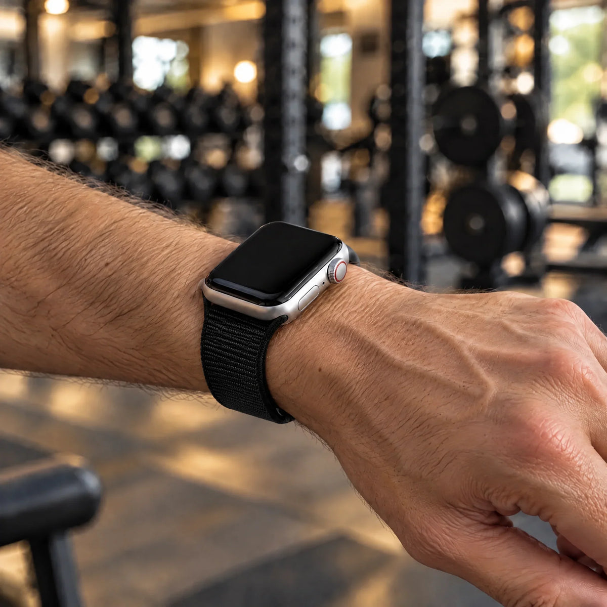 Apple Watch Armband Flyne – gewebt – Nylon – Schwarz