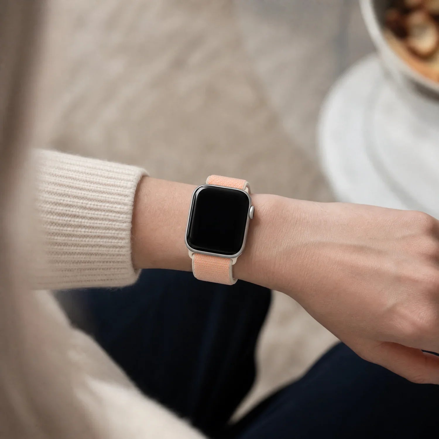 Apple Watch Armband Flyne – gewebt – Nylon – Cantaloupe