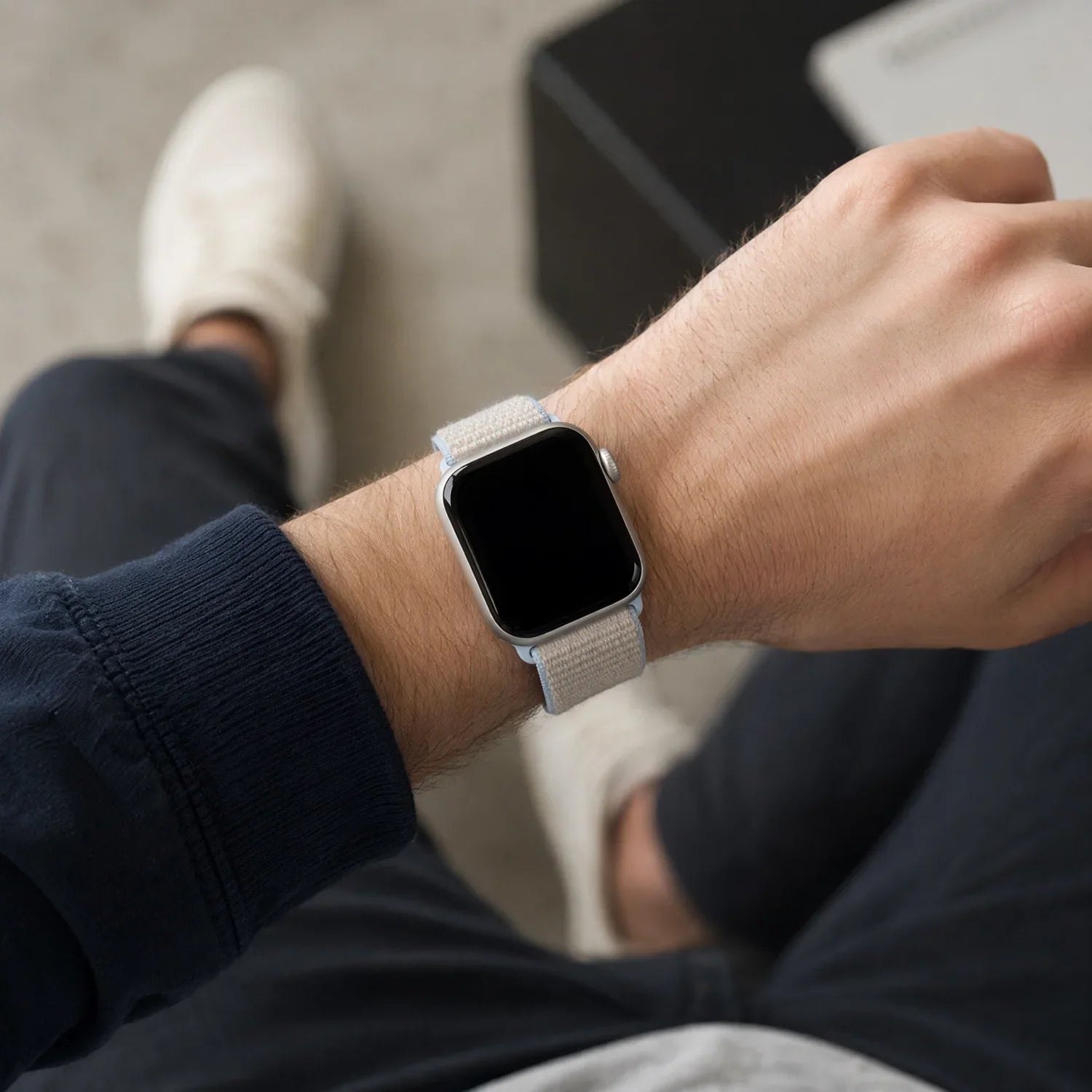 Apple Watch Armband Flyne – gewebt – Nylon – Graublau