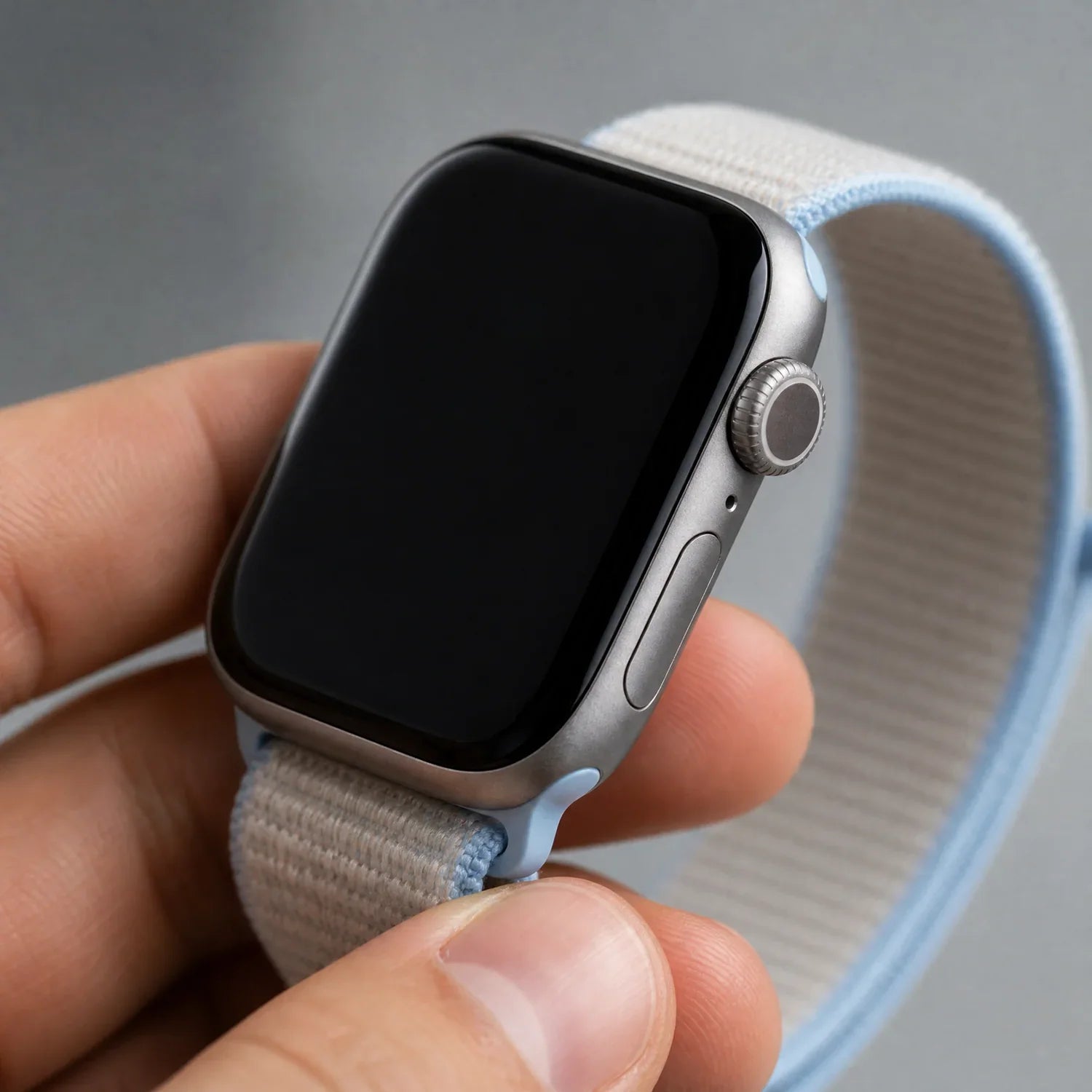 Apple Watch Armband Flyne – gewebt – Nylon – Graublau