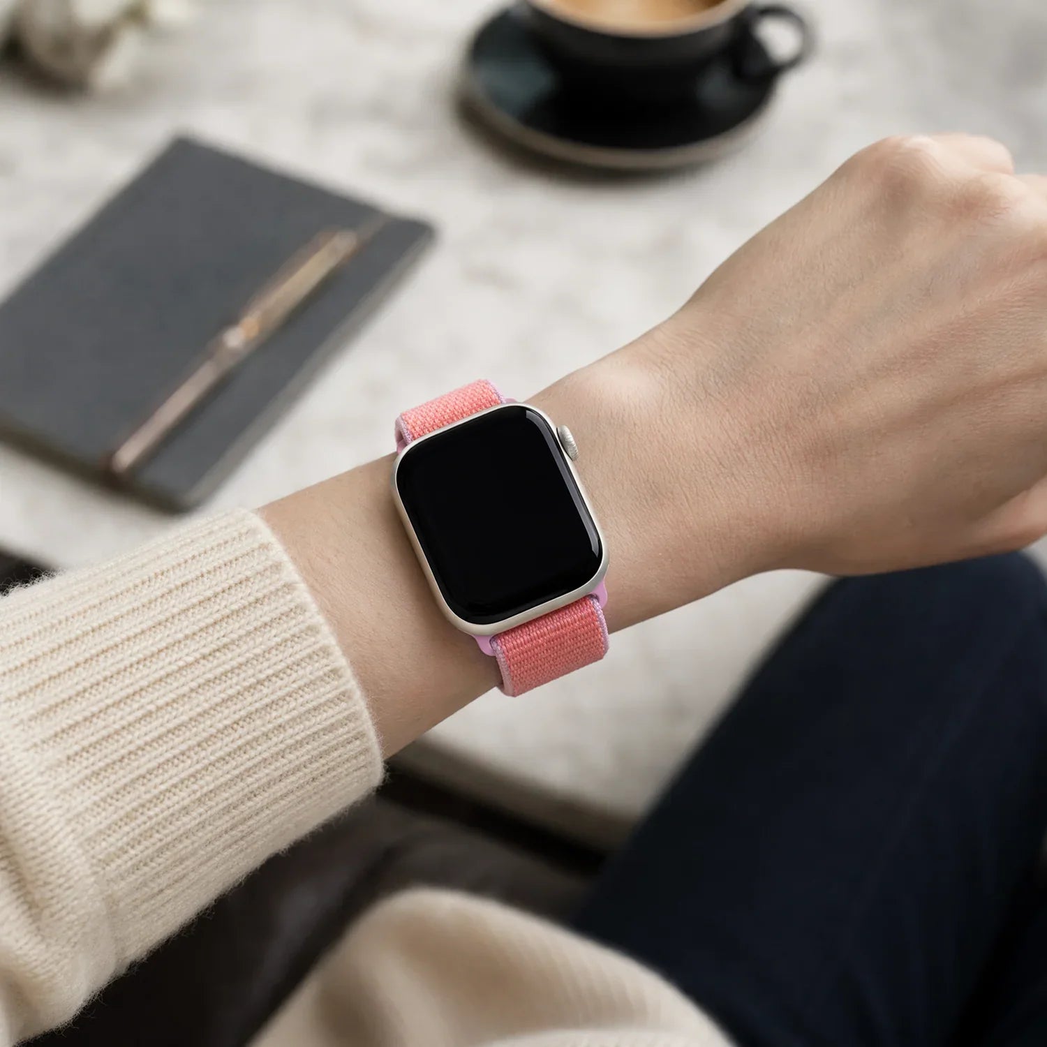 Apple Watch Armband Flyne – gewebt – Nylon – Guavepink