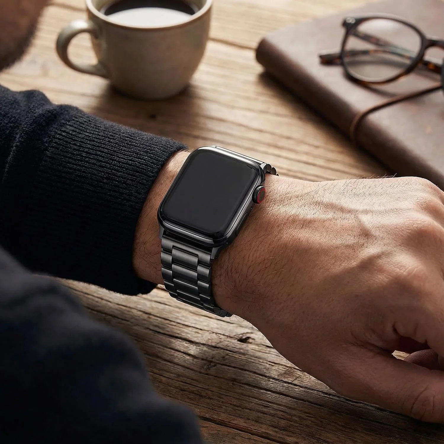 Apple Watch Armband Rivaro - Stahl - Schwarz