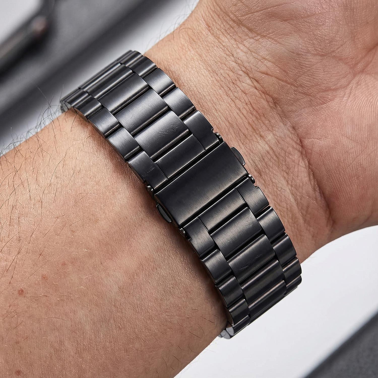 Apple Watch Armband Rivaro - Stahl - Schwarz