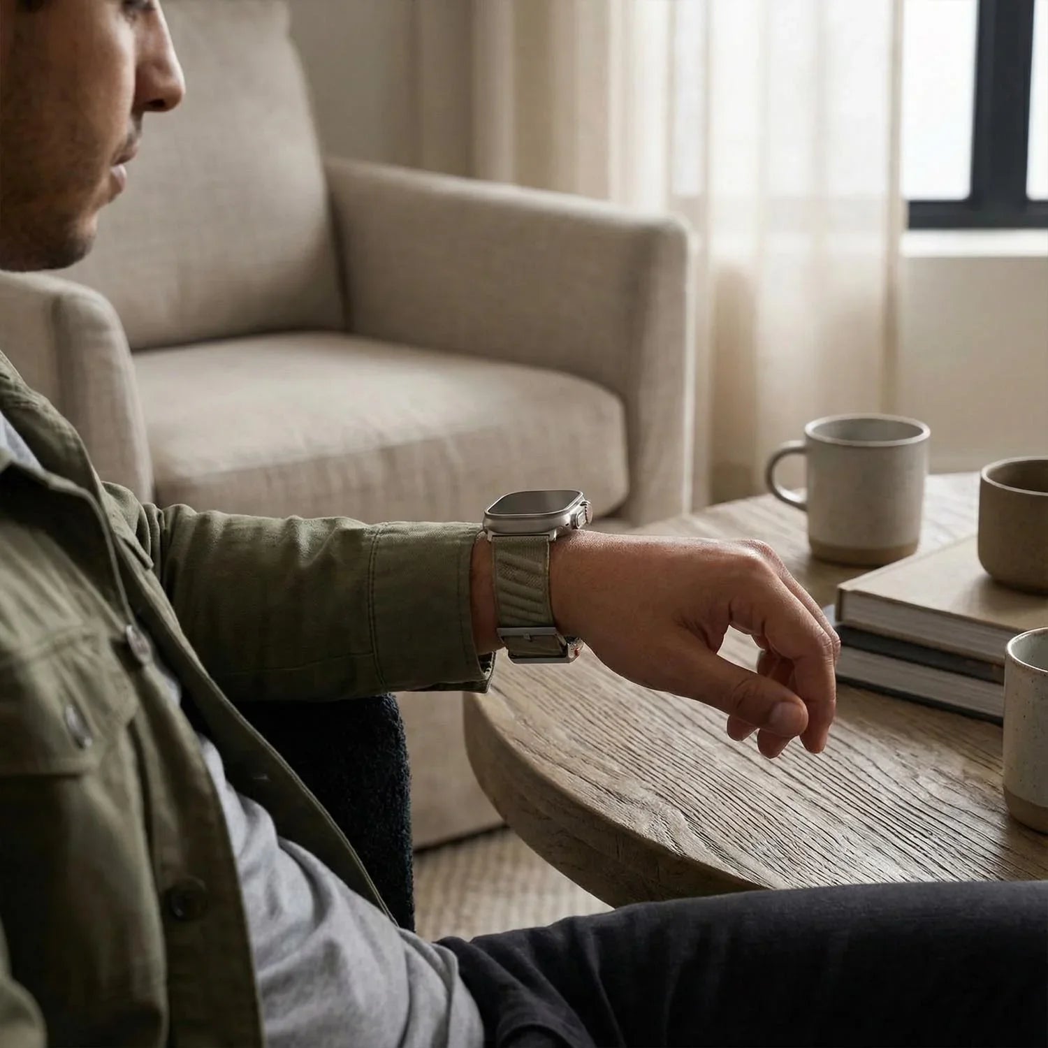 Apple Watch Armband Averro - Nylon - Titangrau