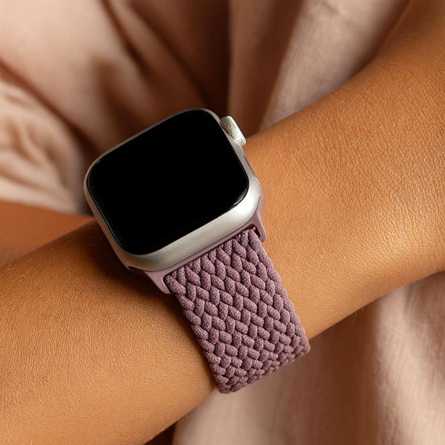 Apple Watch Armband Zyra - Nylon - rauchiges Violett