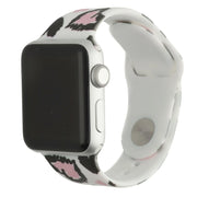 Apple Watch Print-Armband – Silikon – Herzchen-Print weiß
