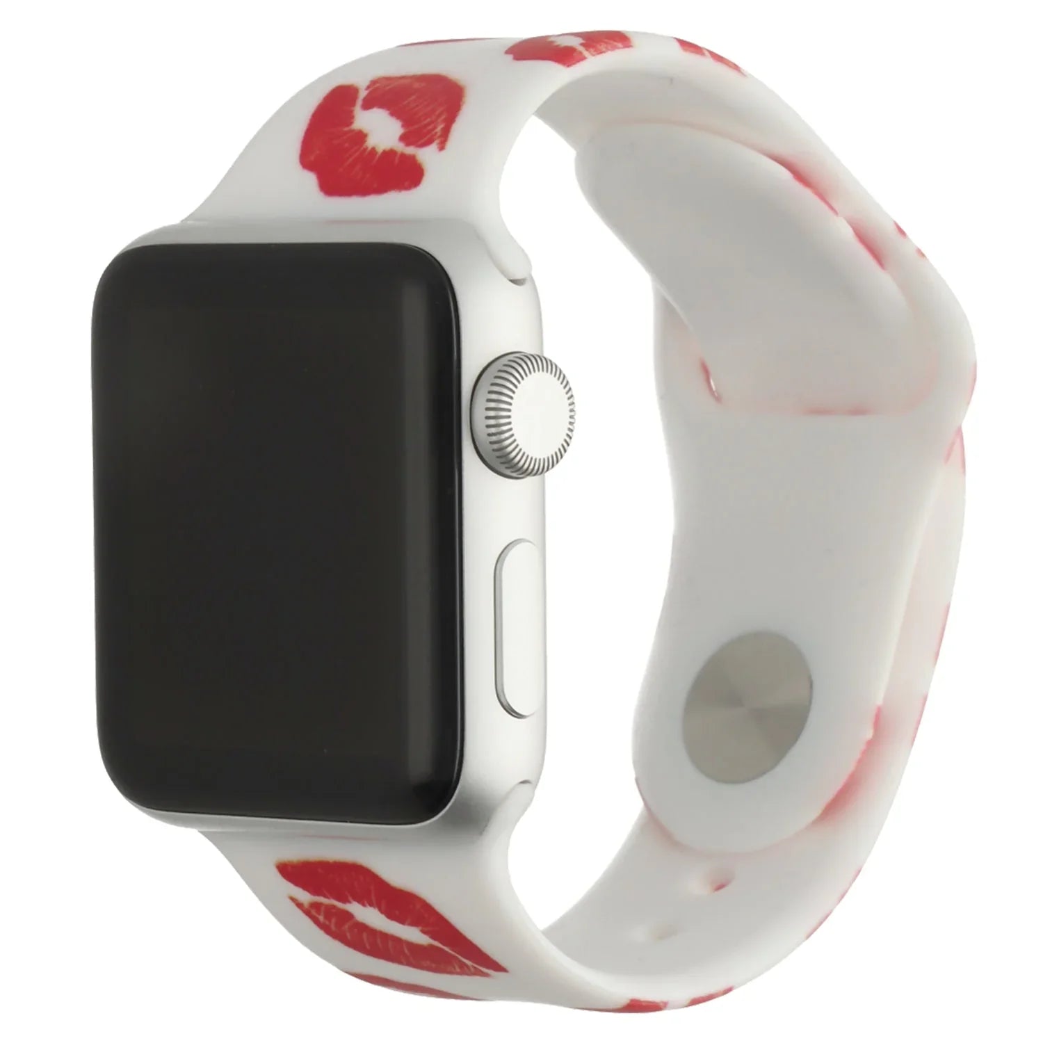 Apple Watch Printarmband – Silikon – Kuss-Print weiß