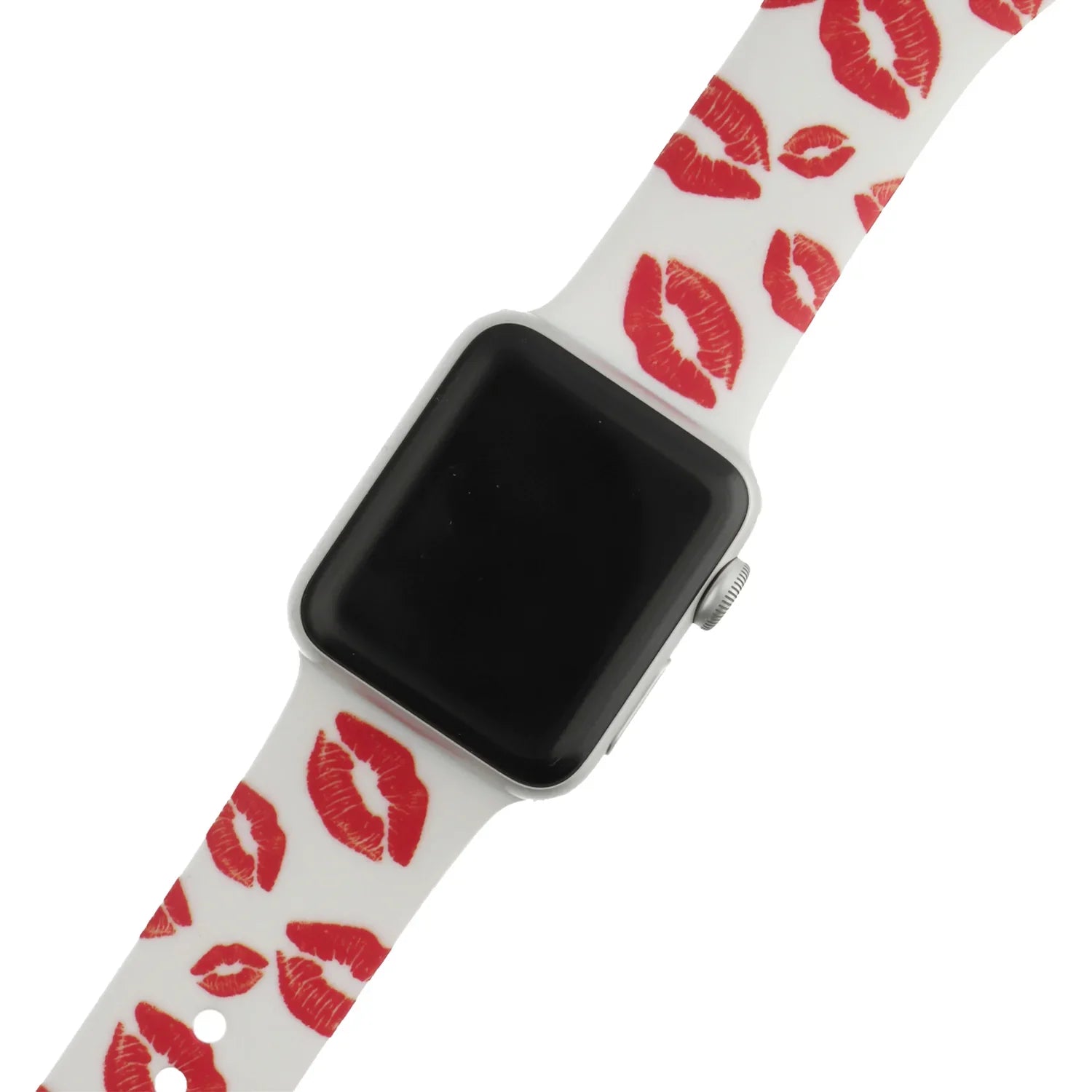Apple Watch Printarmband – Silikon – Kuss-Print weiß