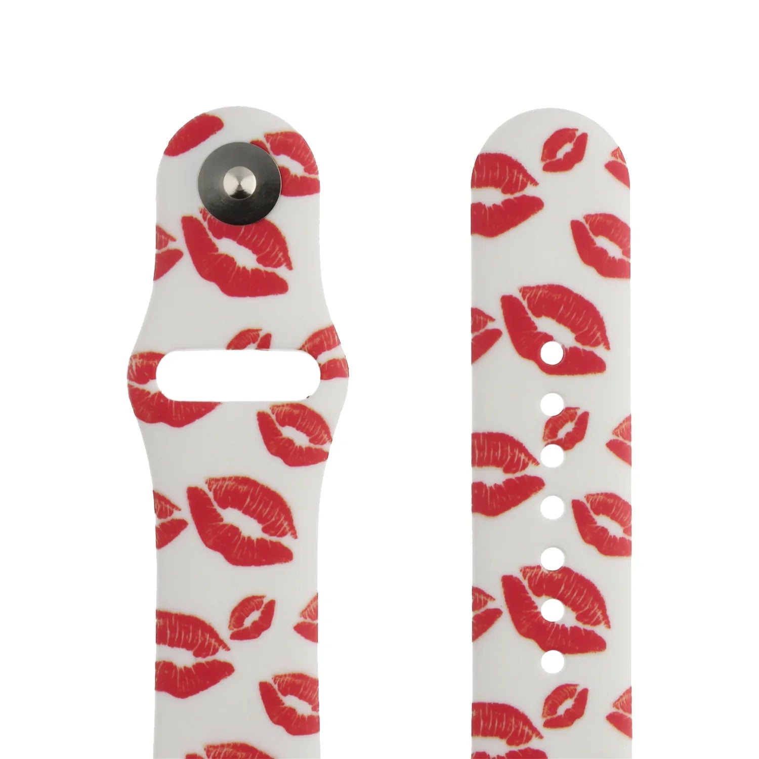 Apple Watch Printarmband – Silikon – Kuss-Print weiß
