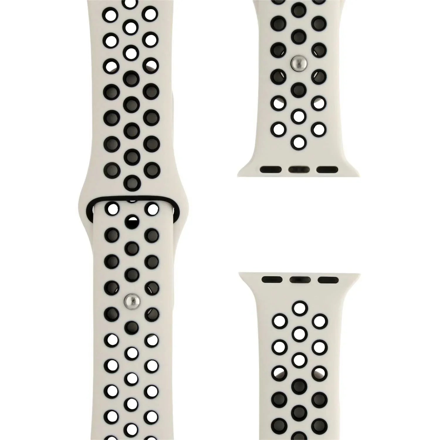Apple Watch Armband Stryde - doppelt - Silikon - Antikweiß Schwarz
