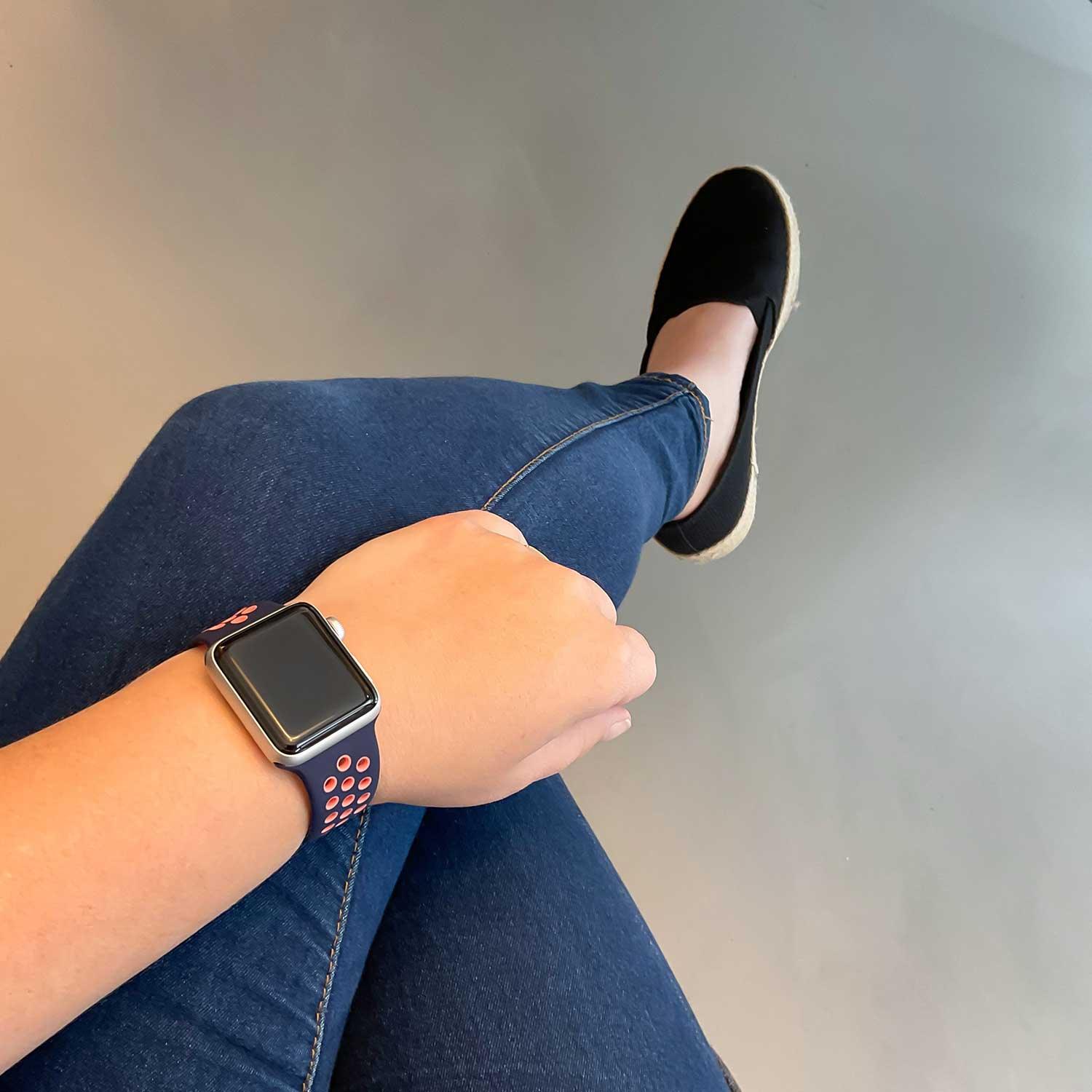 Apple Watch Armband – doppelt – Silikon – Blau Schwarz Mango
