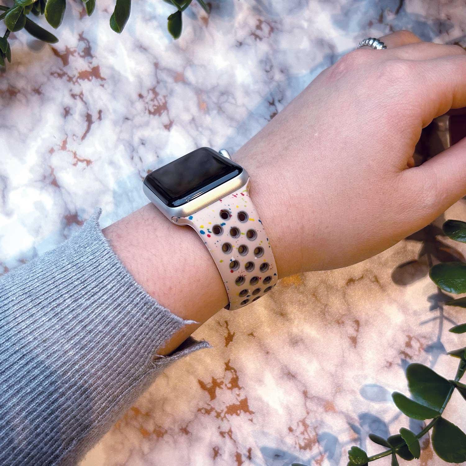 Apple Watch Armband Fusion – doppelt – Silikon – Desert Stone