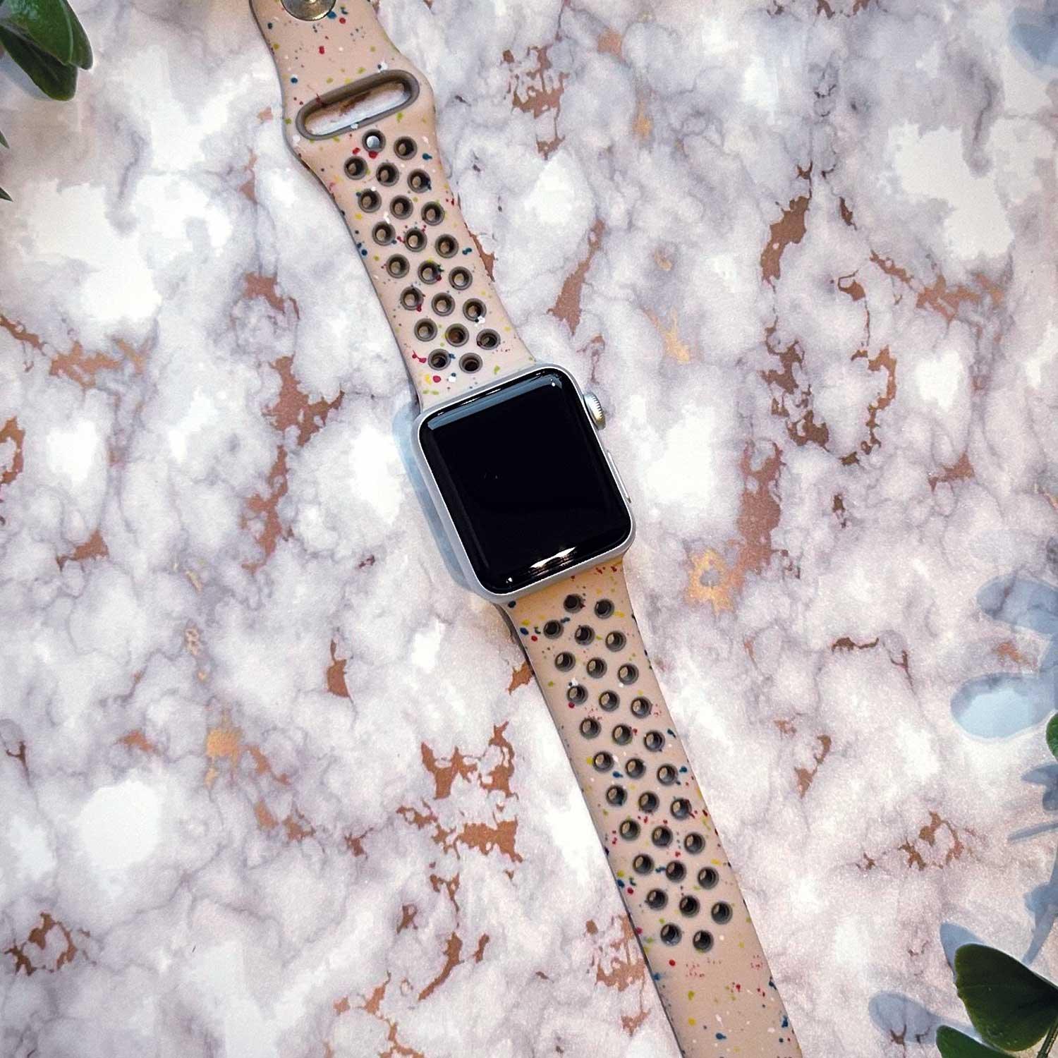 Apple Watch Armband Fusion – doppelt – Silikon – Desert Stone