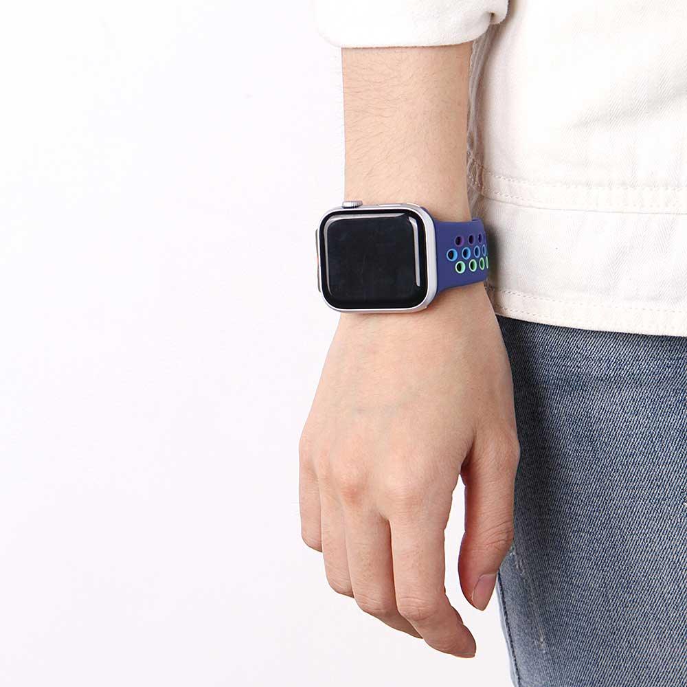 Apple Watch Armband Fusion – doppelt – Silikon – buntes Lila