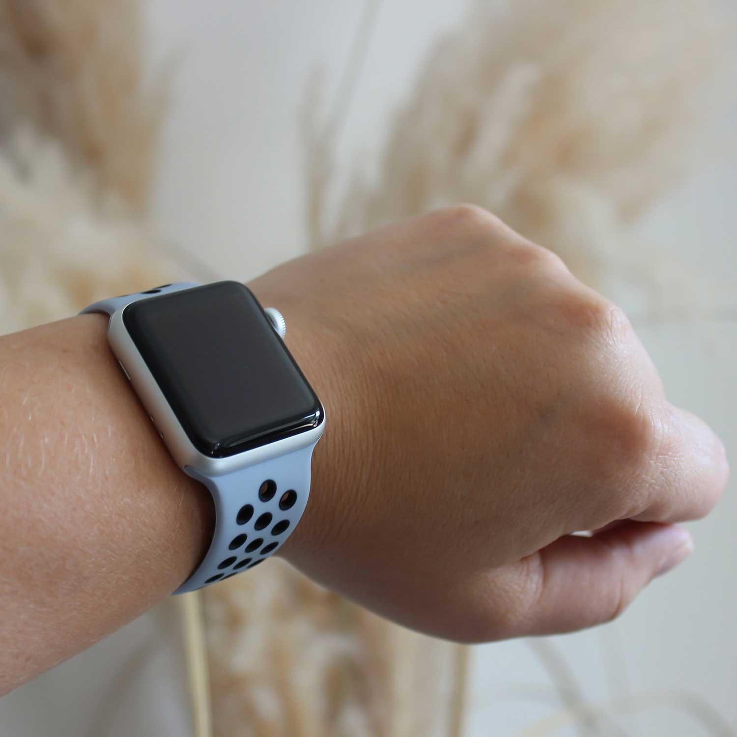 Apple Watch Armband - doppelt - Silikon - Nebelschwarz