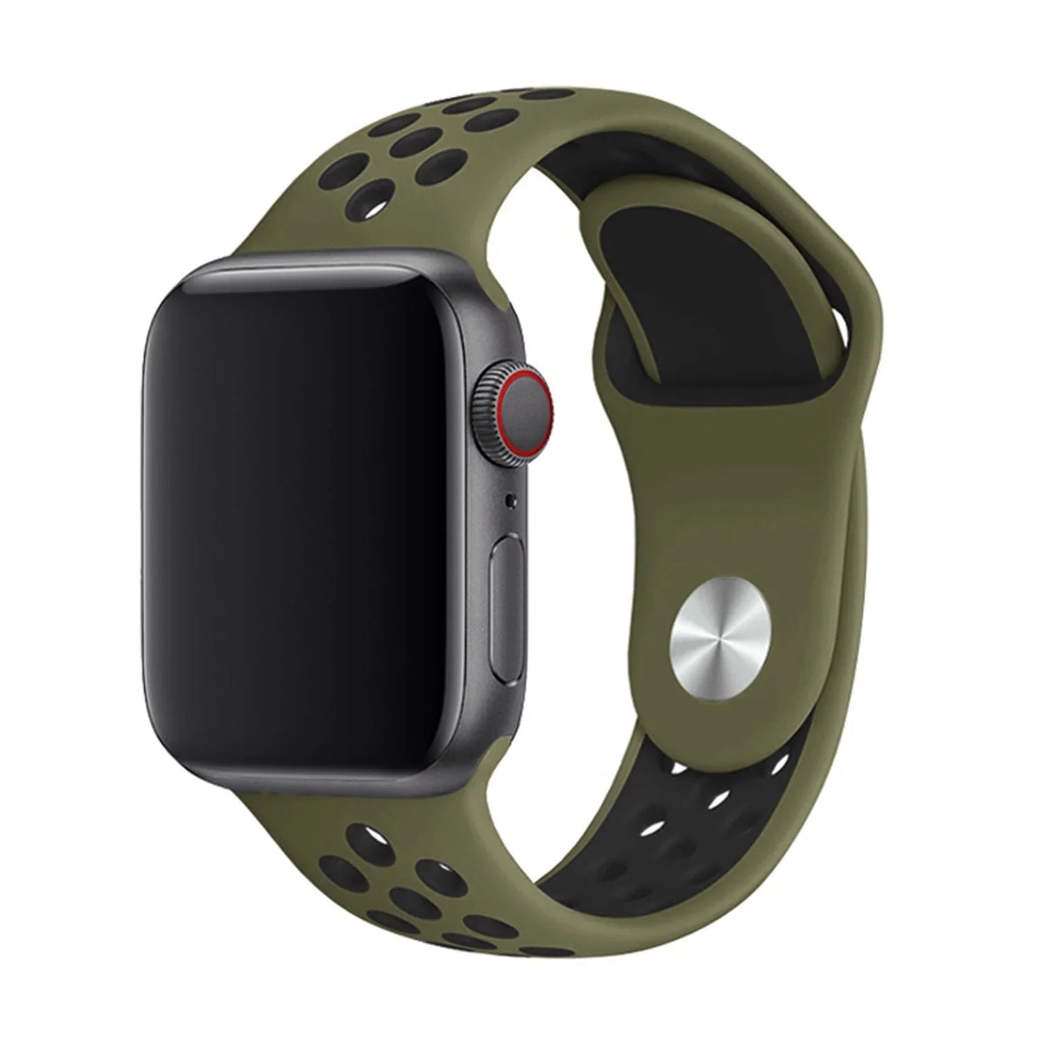 Apple Watch Armband – doppelt – Silikon – oliv-schwarz