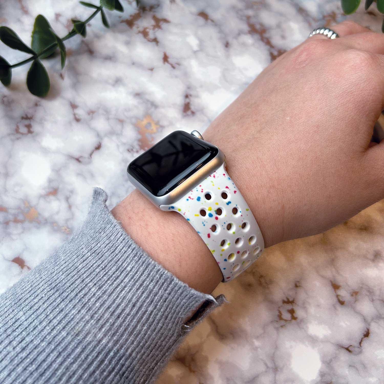Apple Watch Armband Fusion - Doppel - Silikon - Platin