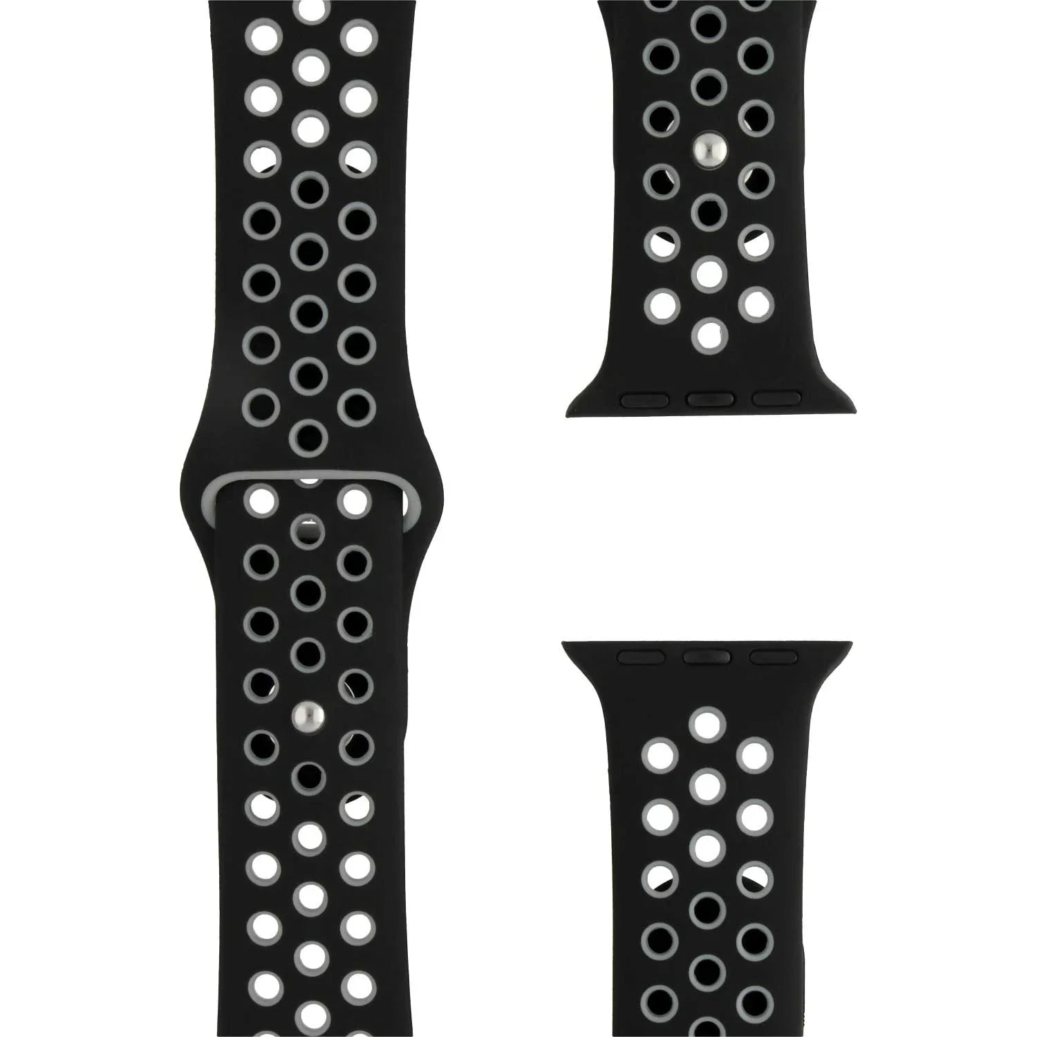 Apple Watch Armband Stryde - doppelt - Silikon - schwarz grau