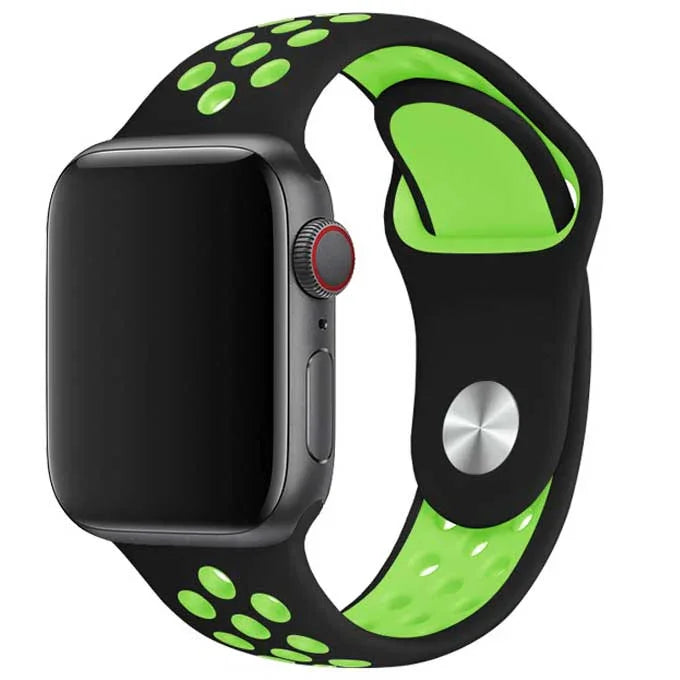 Apple Watch Armband Stryde - doppelt - Silikon - Schwarz Grün
