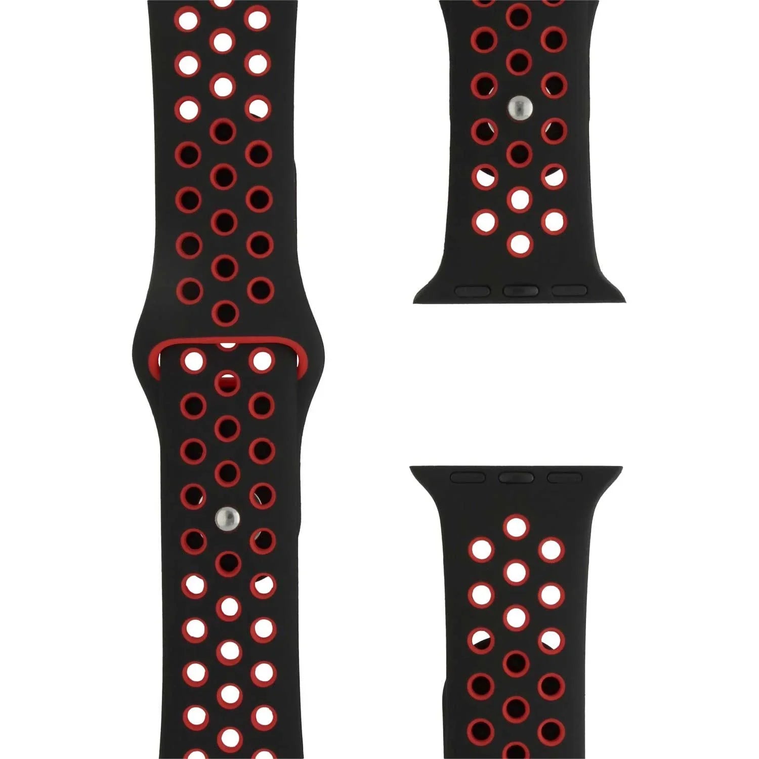 Apple Watch Armband – doppelt – Silikon – Schwarz Rot