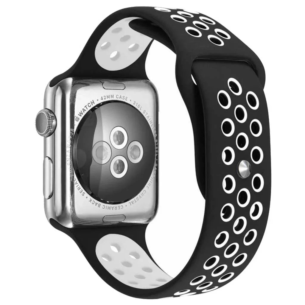 Apple Watch Armband Stryde - doppelt - Silikon - schwarz-weiß