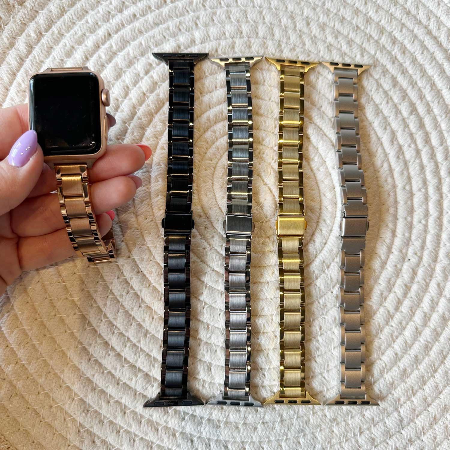 Apple Watch Armband Noor – Stahl – Schwarz