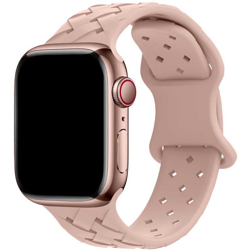 Apple Watch Armband – geflochtenes Silikon – Pink Sand