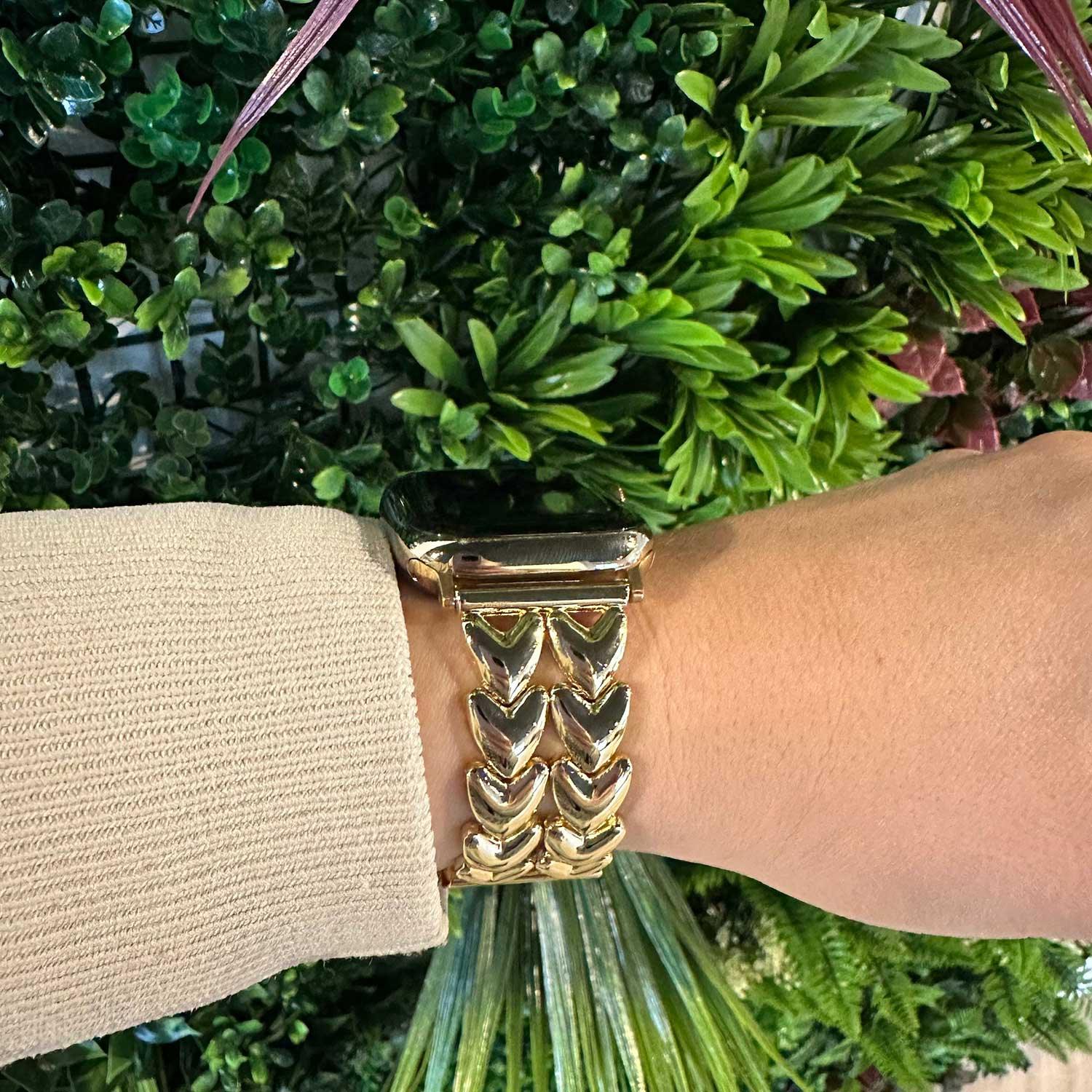 Apple Watch Armband Herz - Stahl - Gliederarmband - Gold