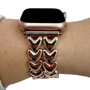 Apple Watch Armband Herz - Stahl - Gliederarmband - Roségold