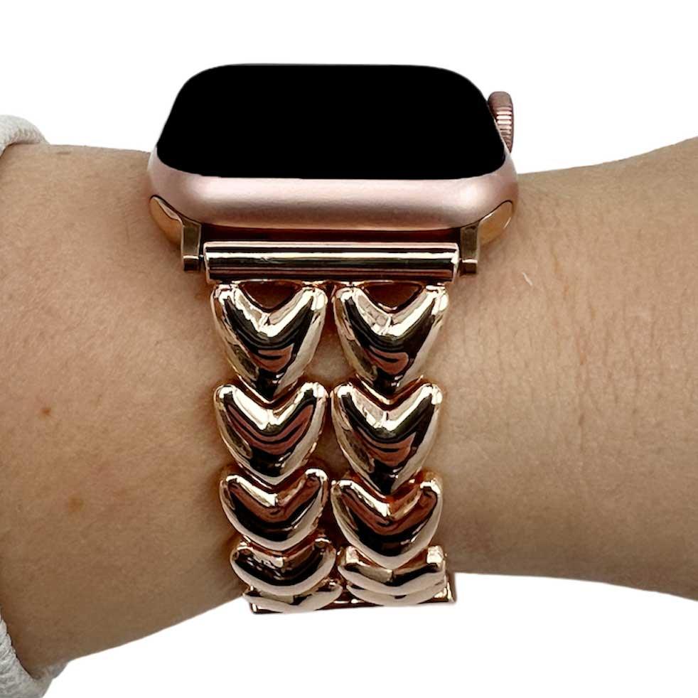 Apple Watch Armband Herz - Stahl - Gliederarmband - Roségold