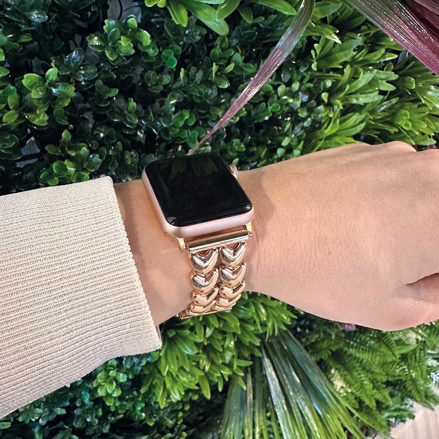 Apple Watch Armband Herz - Stahl - Gliederarmband - Roségold