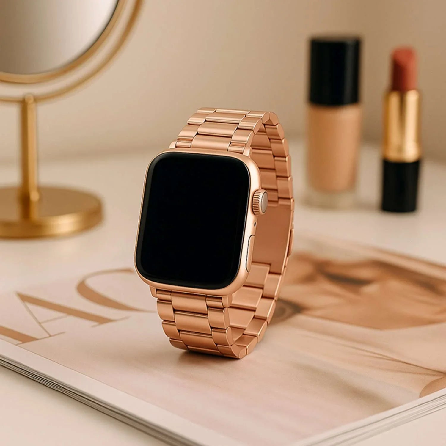 Apple Watch Armband Rivaro - Edelstahl - Roségold