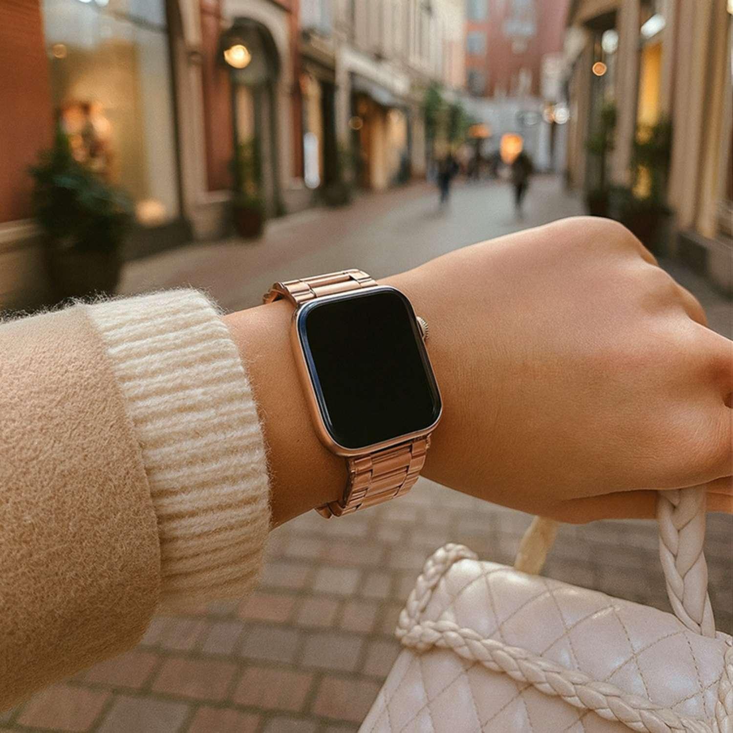Apple Watch Armband Rivaro - Edelstahl - Roségold