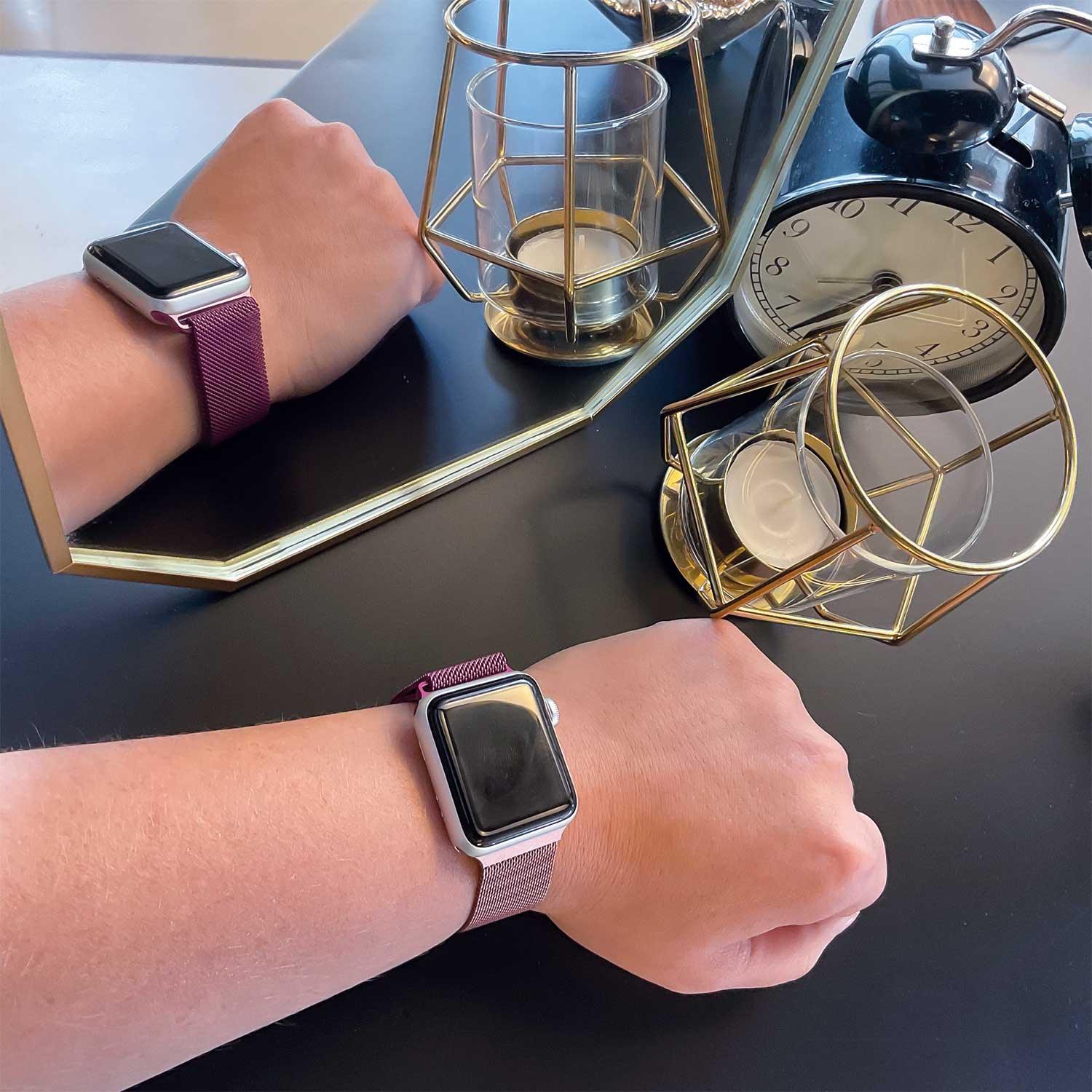 Apple Watch Armband Solaro - Milanese - Rosa Rot Violett