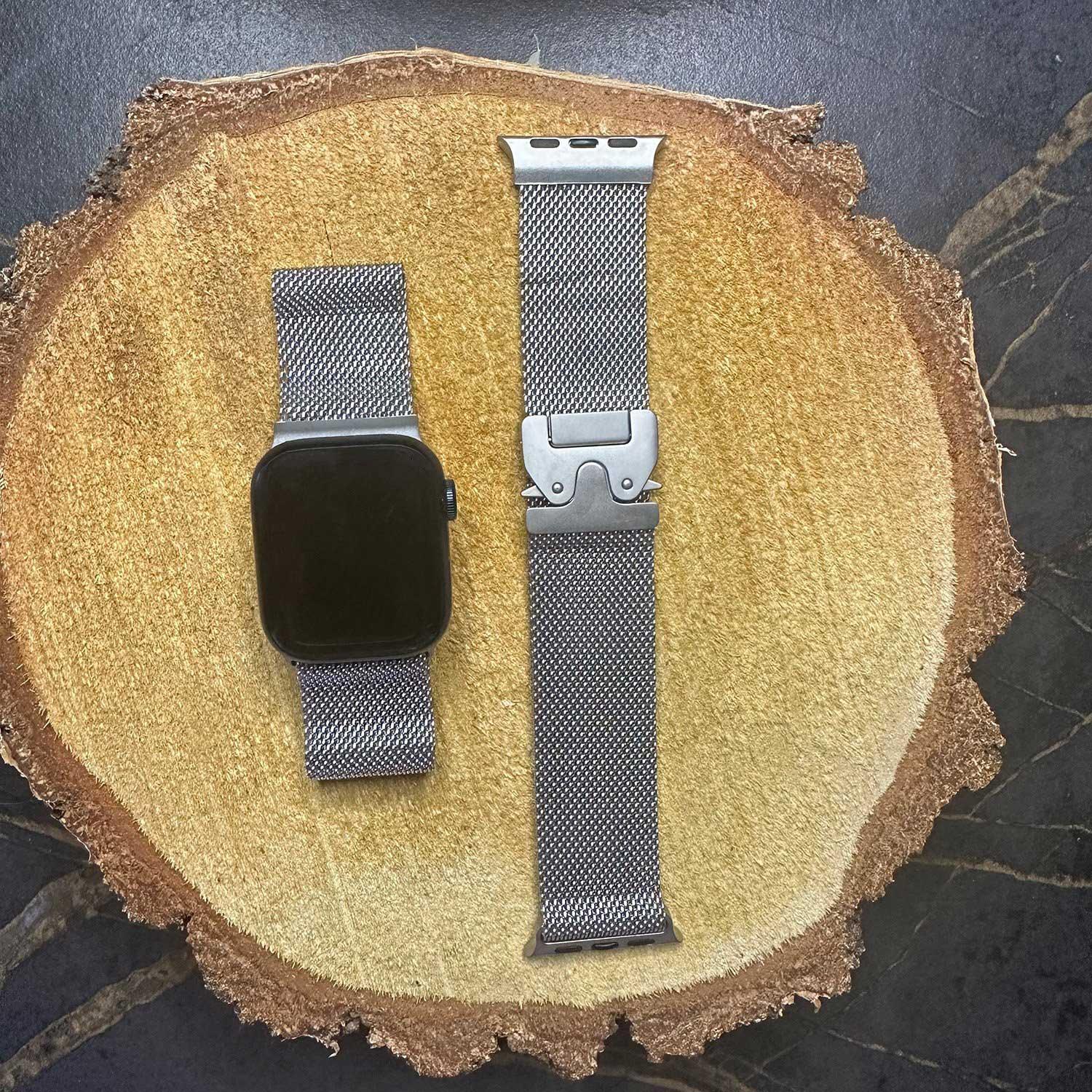 Apple Watch Armband Dominus – Milanese – Silbertitan