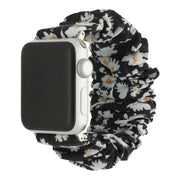 Apple Watch Armband Bloomsy - Scrunchie - Nylon - Blumen Schwarz Weiß